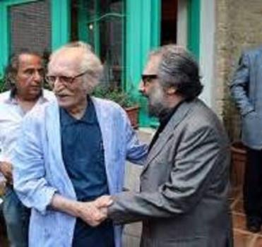 دولت آبادی و کیمیایی پشت صحنه ی یک فیلم سال 1352 به همراه عکس