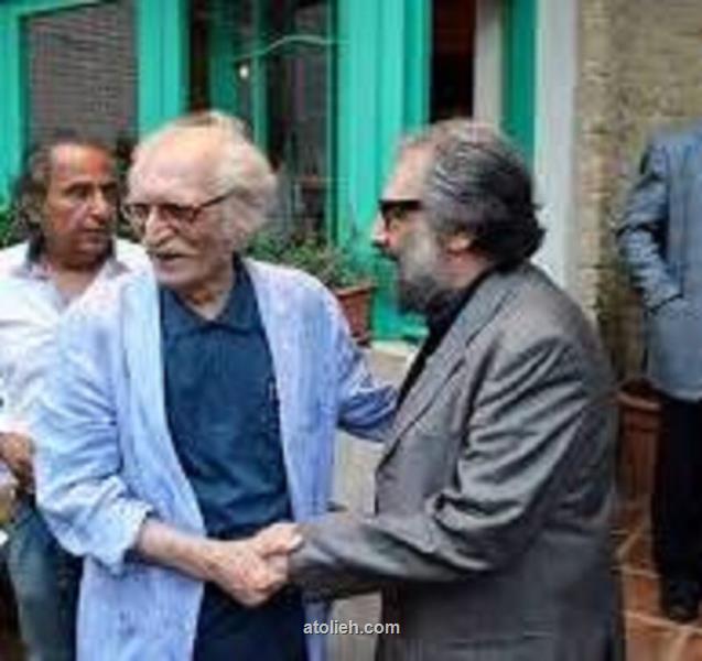 دولت آبادی و کیمیایی پشت صحنه ی یک فیلم سال 1352 به همراه عکس